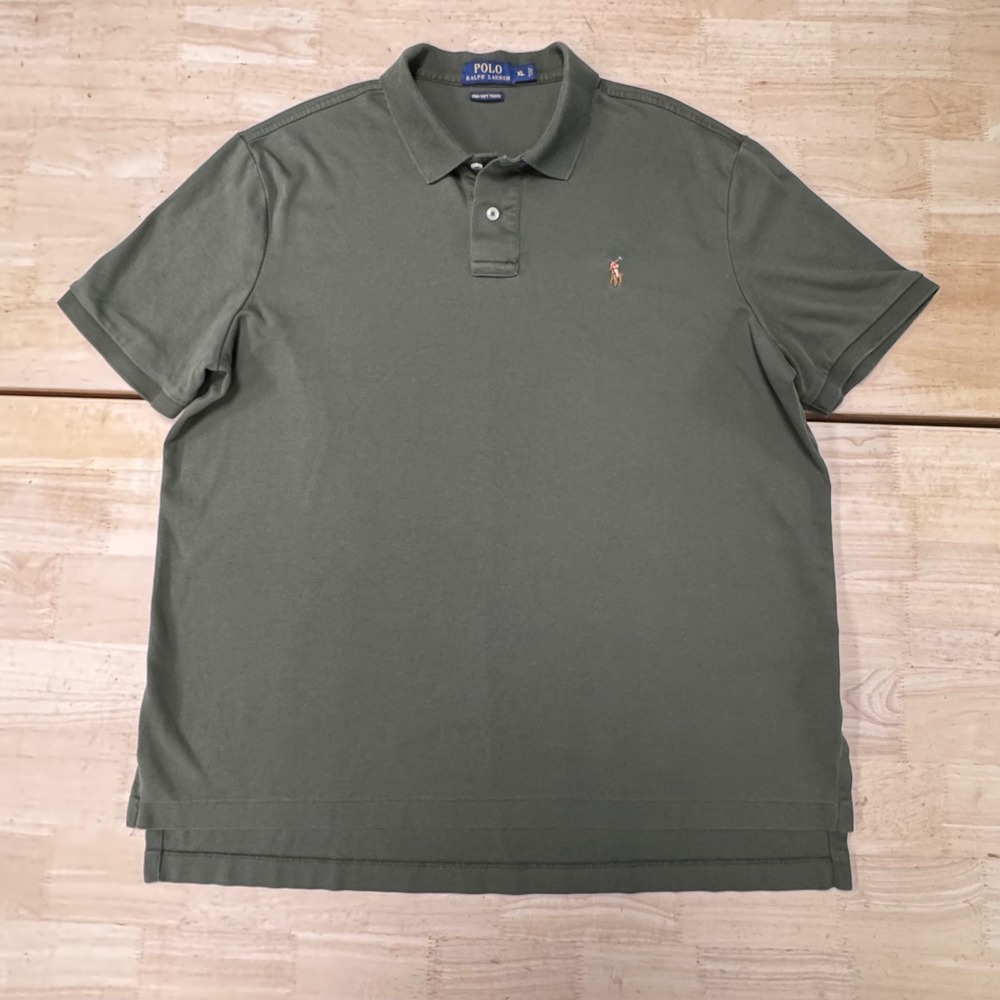 Polo Ralph Lauren Mens XL Olive Green Pima Soft Touch Cotton Short Sleeve Polo